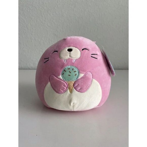 Squishmallow 8" Ova Pink Walrus with Ice Cream Plush Box Lunch New With Tags - Picture 1 of 6